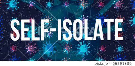 Self-isolate theme with dark connected viruses Self-isolate theme with dark connected viruses 66291389
