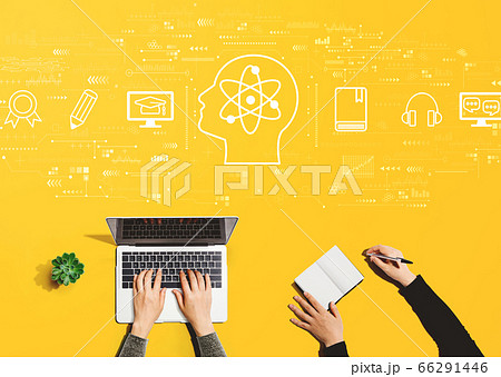 Online education concept with people working together 66291446