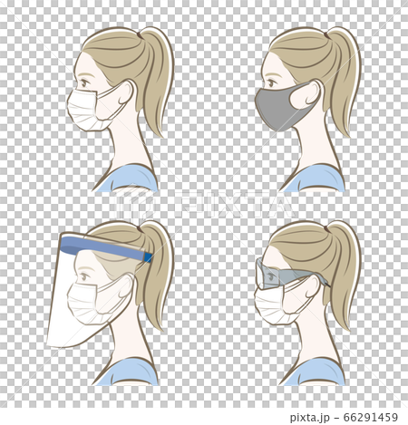 Prevention of virus infection Mask Face shield Female 66291459