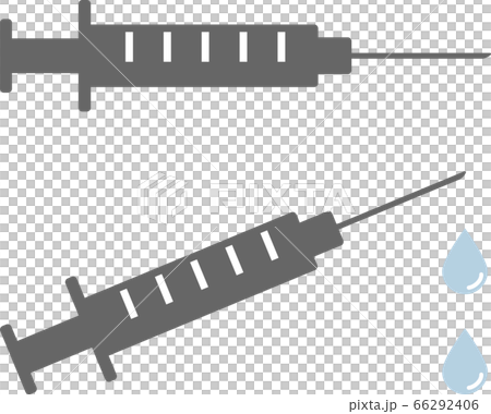 薬の水滴がしたたる注射器のアイコンセットのイラスト素材