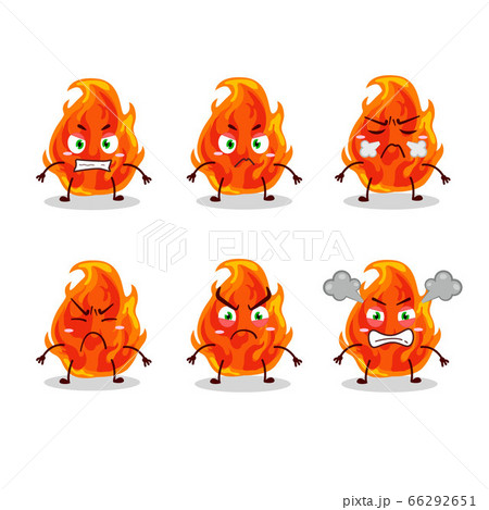 Fire cartoon character with various angry expressions Fire cartoon character with various angry expressions 66292651