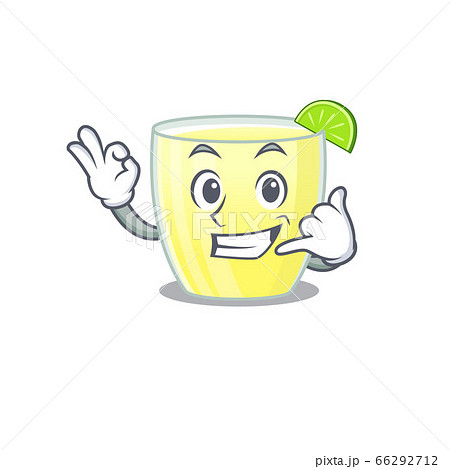 Caricature design of daiquiri cocktail showing call me funny gesture 66292712