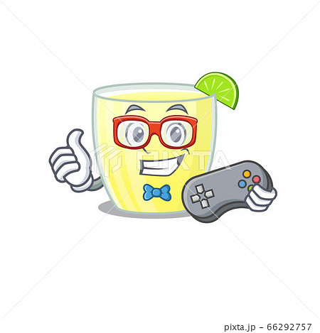 Mascot design style of daiquiri cocktail gamer playing with controller Mascot design style of daiquiri cocktail gamer playing with controller 66292757