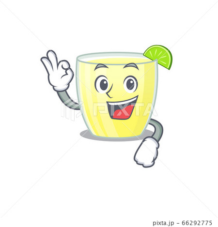 Daiquiri cocktail mascot design style showing Okay gesture finger 66292775
