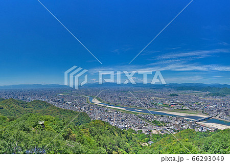 金華山 展望台より岐阜市内 高解像度版 岐阜県岐阜市千畳敷下 金華山山頂の写真素材