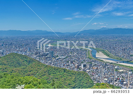 金華山 展望台より岐阜市内 高解像度版 岐阜県岐阜市千畳敷下 金華山山頂の写真素材