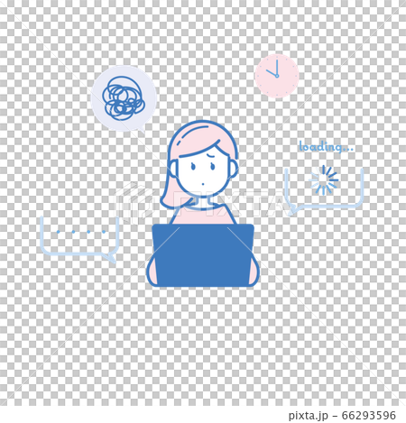 Illustration of a woman suffering from slow... - Stock Illustration ...