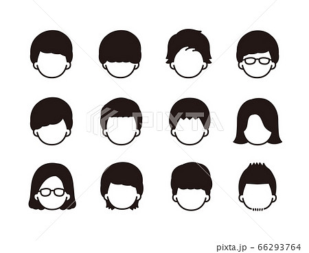 男性 アイコン モノクロ セット イラストのイラスト素材