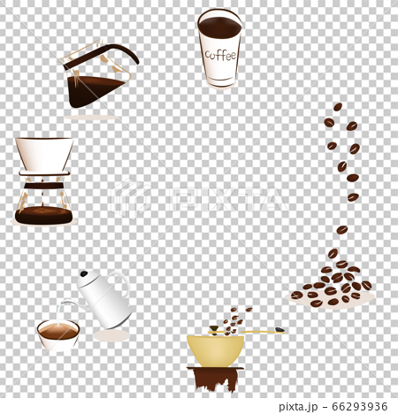 Circular frame background (white) brewing a cup... - Stock Illustration  [66293936] - PIXTA