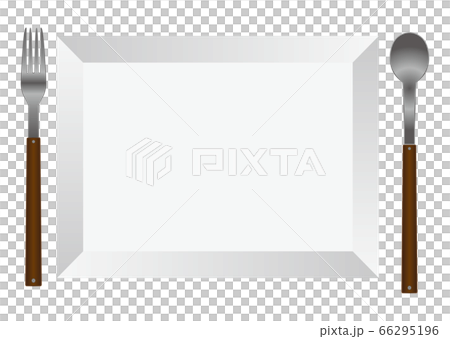 お皿とスプーンとフォーク お皿とスプーンとフォーク 66295196
