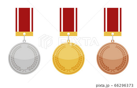 金銀銅の表彰メダルのイラスト素材