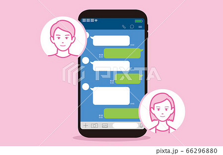 Chat app vector illustration smartphone Chat app vector illustration smartphone 66296880