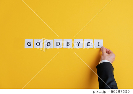 Businessman making a goodbye sign Businessman making a goodbye sign 66297539