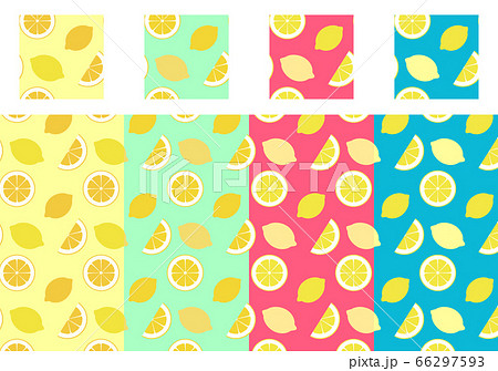 レモンのシームレスなレトロデザインパターンのイラスト素材