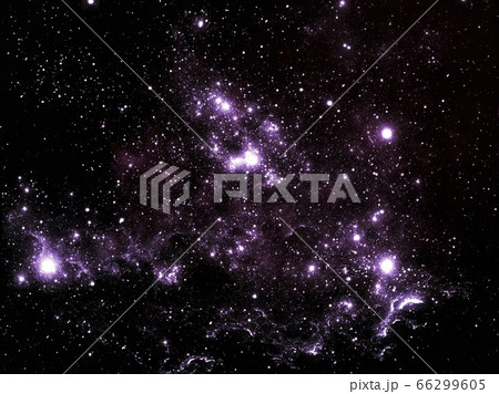 Night Sky with Stars and Blue Purple Nebula. Space Background - illustration design .blurred 66299605
