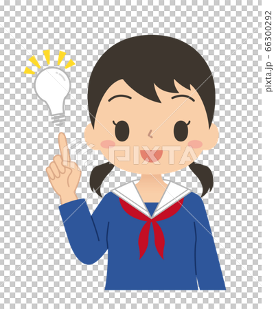 笑顔でひらめいた女子学生のイラスト素材