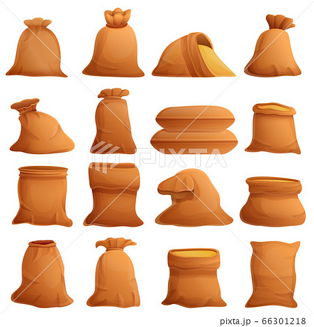 Sack icons set, cartoon style Sack icons set, cartoon style 66301218