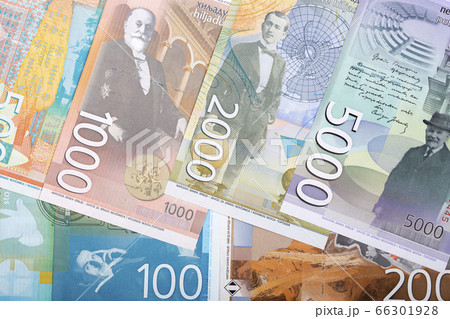 Serbian money - dinar a business background 66301928