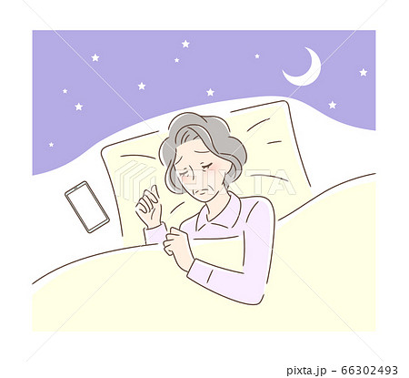 不安そうに眠る女性 66302493