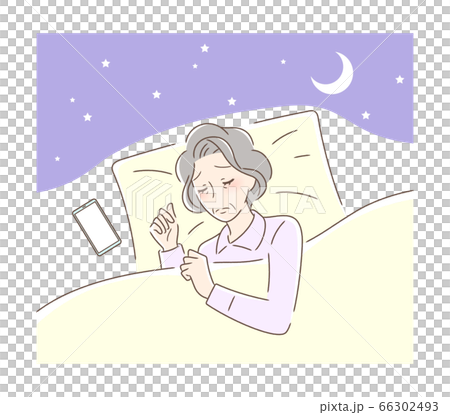 不安そうに眠る女性 66302493