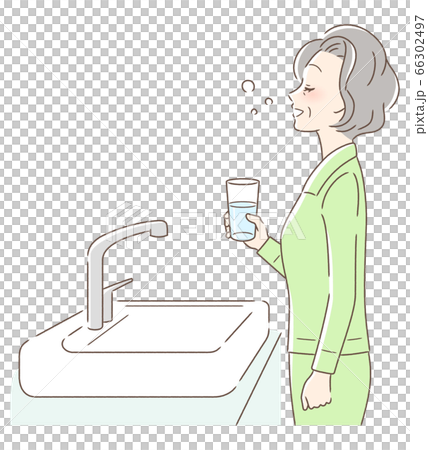 うがいをする女性 うがいをする女性 66302497