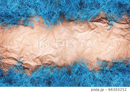 Blue colored plant and paper. 66303252
