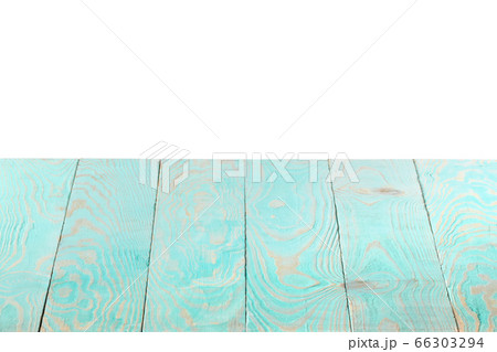 Empty wooden table backdrop on a white background. 66303294