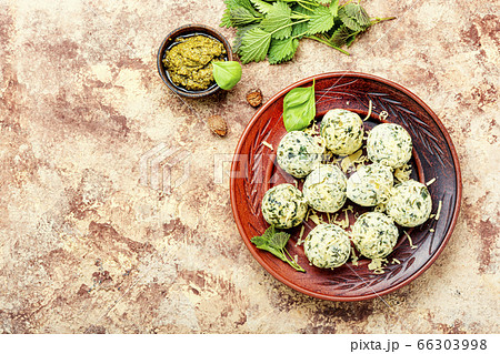 Nettle curd dumplings Nettle curd dumplings 66303998
