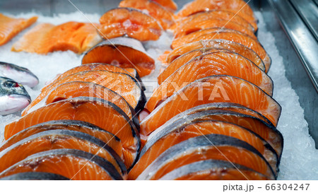 fresh pieces of chilled red fish on the market fresh pieces of chilled red fish on the market 66304247