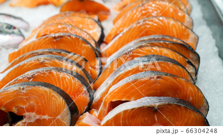 fresh pieces of chilled red fish on the market fresh pieces of chilled red fish on the market 66304248