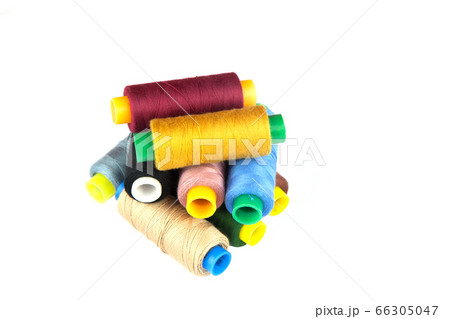 Coloured thread isolated on white background. 66305047