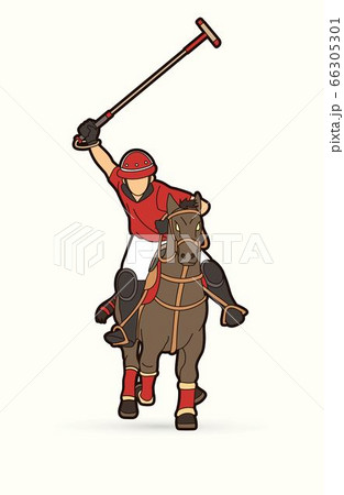 Horses Polo player action sport cartoon graphic vector. Horses Polo player action sport cartoon graphic vector. 66305301