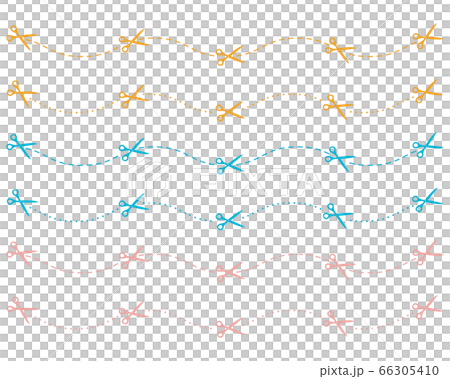 キリトリ線のベクターイラスト　ハサミ 66305410