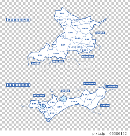 後志総合振興局・胆振総合振興局地図 シンプル白地図 市区町村 66306132