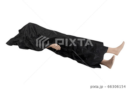 fake dead body isolated on white background 66306154
