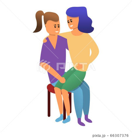 Lesbian women icon, cartoon style 66307376