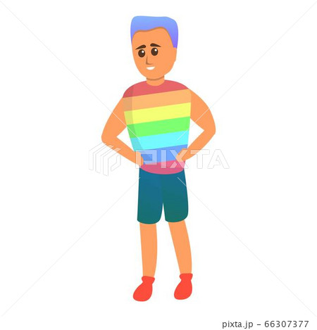 Blue hair gay icon, cartoon style 66307377