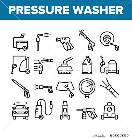 Pressure Washer Tool Collection Icons Set Vector Pressure Washer Tool Collection Icons Set Vector 66309399