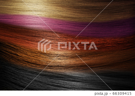 Close up of colorful hairs. Hair care concept. Close up of colorful hairs. Hair care concept. 66309415