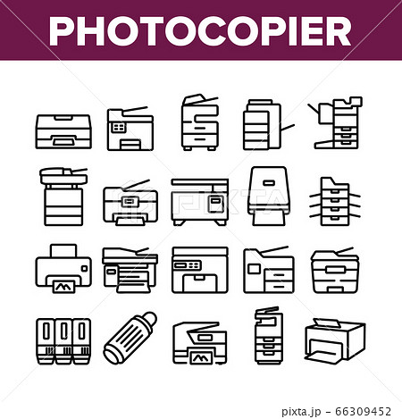 Photocopier Device Collection Icons Set Vector Photocopier Device Collection Icons Set Vector 66309452