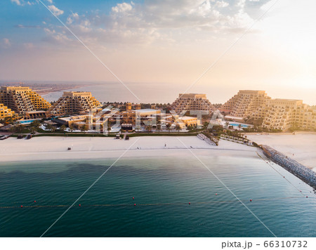 Marjan Island beach and waterfront in Ras al 66310732
