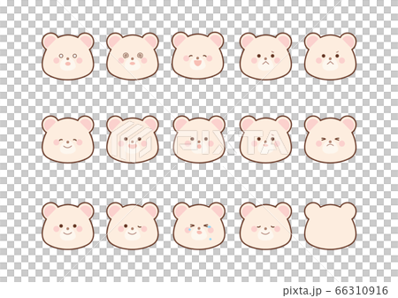Polar bear facial expression variation illustration set with lines Polar bear facial expression variation illustration set with lines 66310916