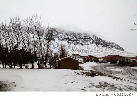 Gerdi guesthouse view during winter snow in Hofn Iceland Gerdi guesthouse view during winter snow in Hofn Iceland 66311037