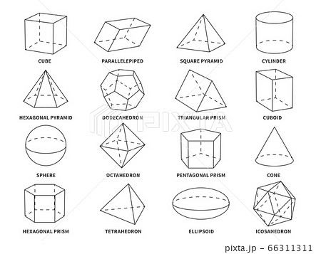 Geometric 3d line shapes. Geometry linear forms triangle, tetrahedron and cone, sphere and pyramid, hexagonal and prism objects vector set Geometric 3d line shapes. Geometry linear forms triangle, tetrahedron and cone, sphere and pyramid, hexagonal and prism objects vector set 66311311