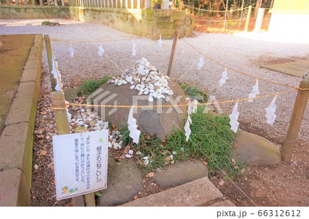 咲前神社　根子石　ねこいし　さきさきじんじゃ　社殿右側　群馬　安中 66312612