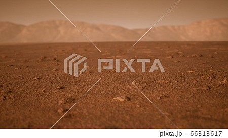 Fantastic martian landscape in rusty orange shades 66313617