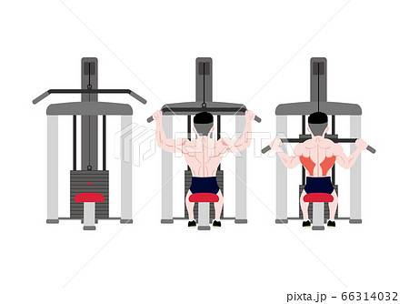 ラットプルダウンのイラスト素材