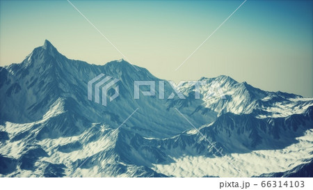 Aerial View Of The Alps Mountains In Snowのイラスト素材