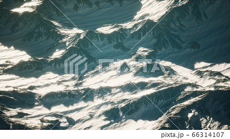 Aerial View Of The Alps Mountains In Snowのイラスト素材