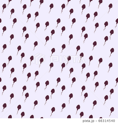 Seamless monochrome print pattern. Various sperm cells moving diagonally towards the target. Biological concept. 66314540